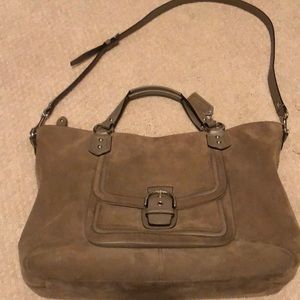 Suede tan Coach purse